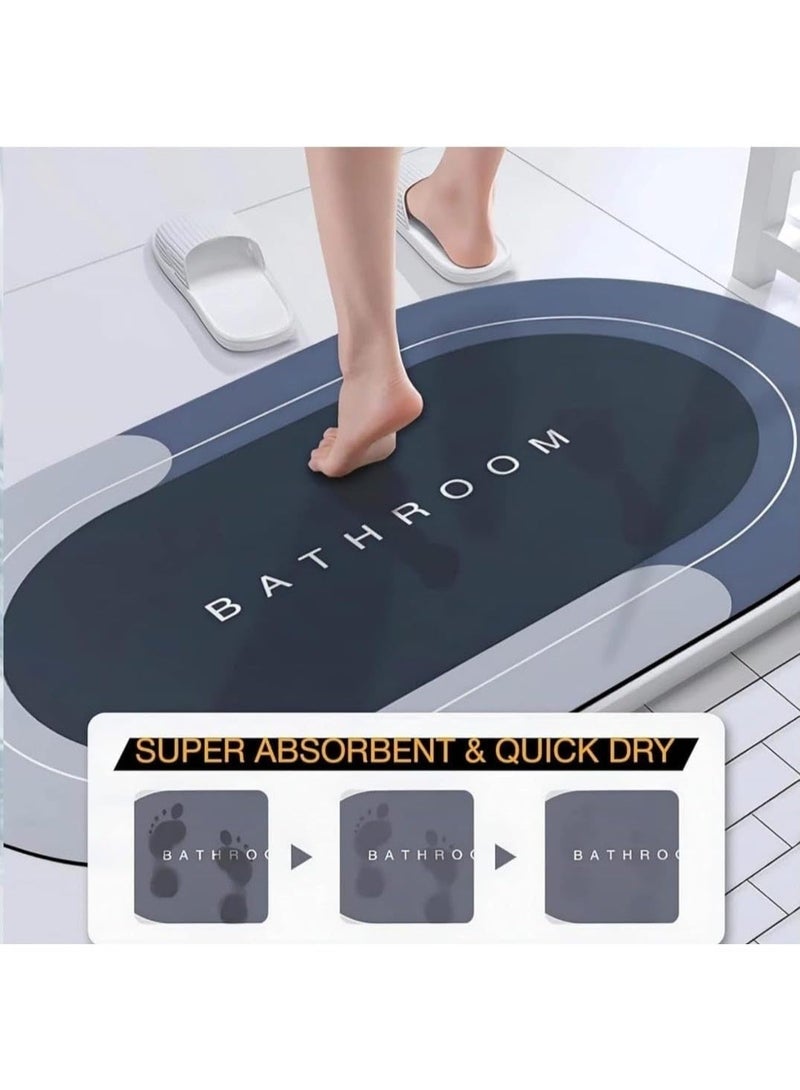 Luxury non-slip bathroom mat, multi-layered with superior water absorption and a rubberized surface. Bathroom mat suitable for bathroom and kitchen floors. Comes in (multiple colors randomly). - Image 3